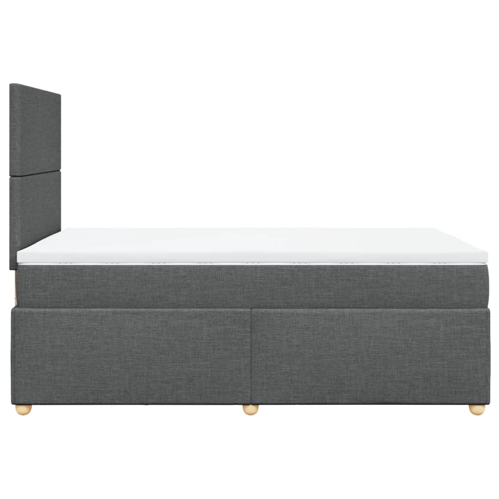 vidaXL Boxspring met matras stof donkergrijs 120x190 cm