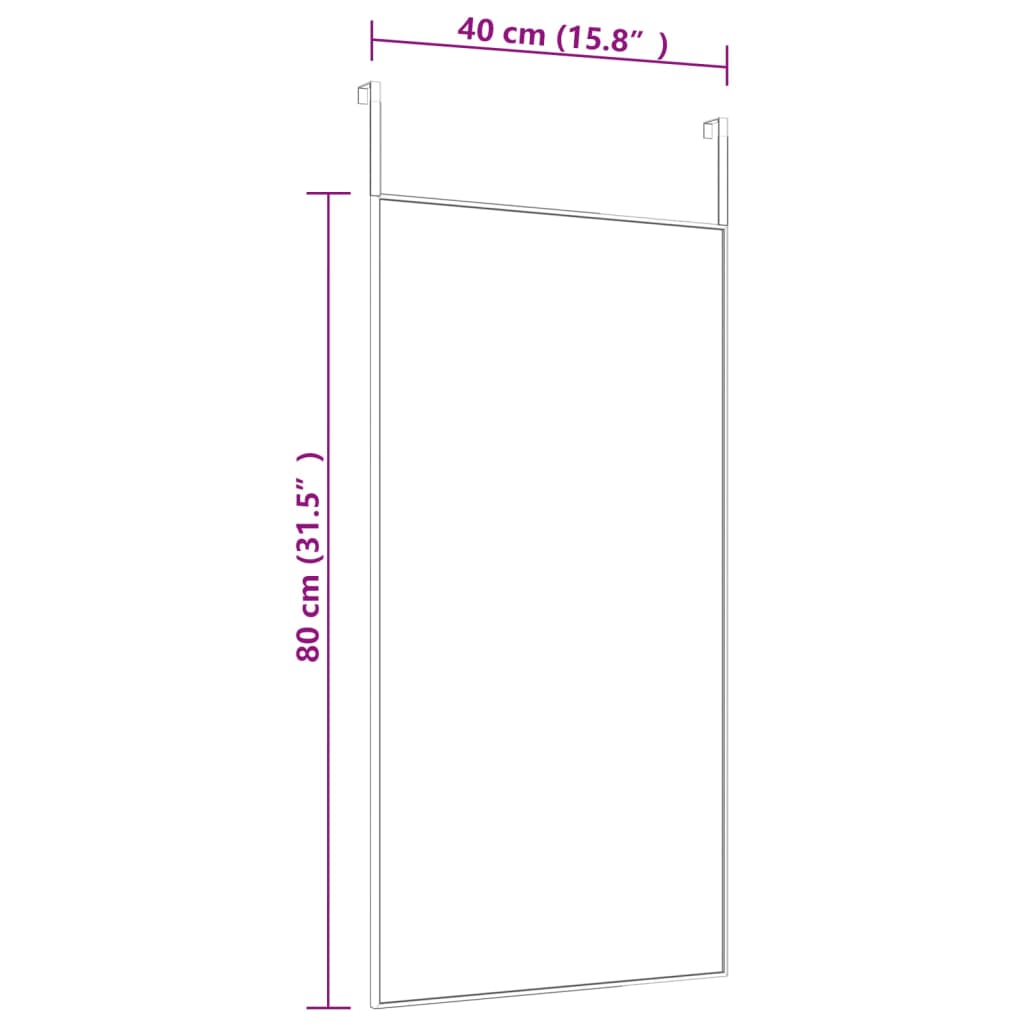 vidaXL Deurspiegel 40x80 cm glas en aluminium zwart