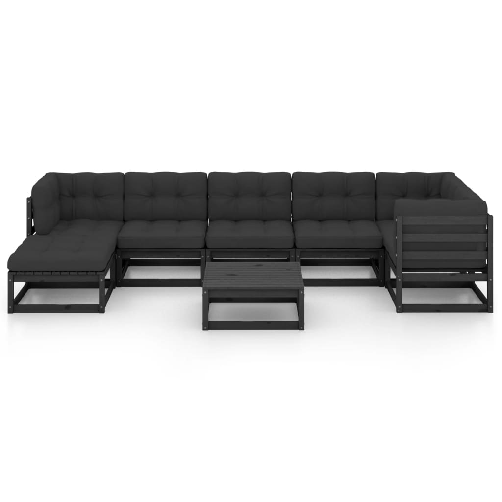 vidaXL 8-delige Loungeset met kussens massief grenenhout