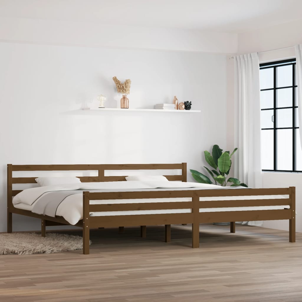 vidaXL Bedframe massief hout honingbruin 200x200 cm