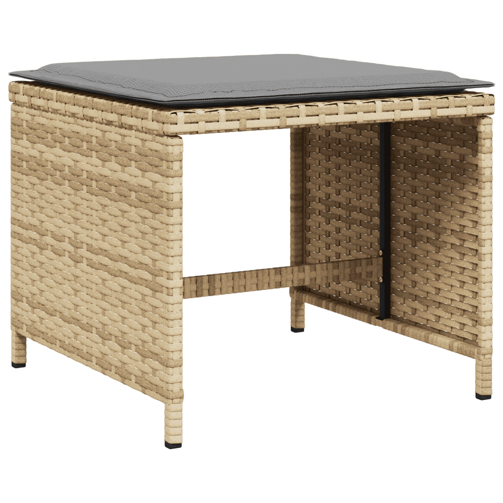 vidaXL 15-delige Tuinset met kussens poly rattan gemengd beige