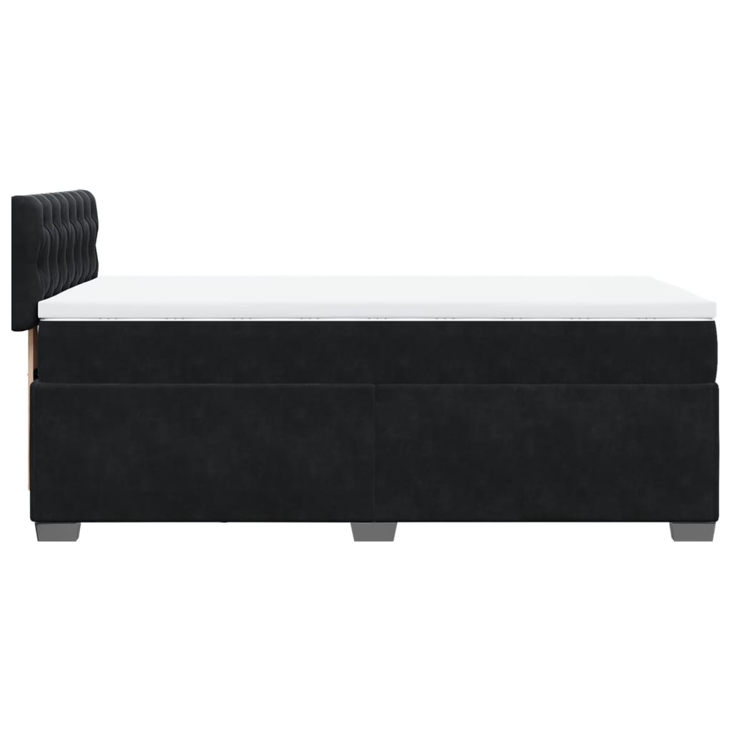 vidaXL Boxspring met matras fluweel zwart 90x190 cm