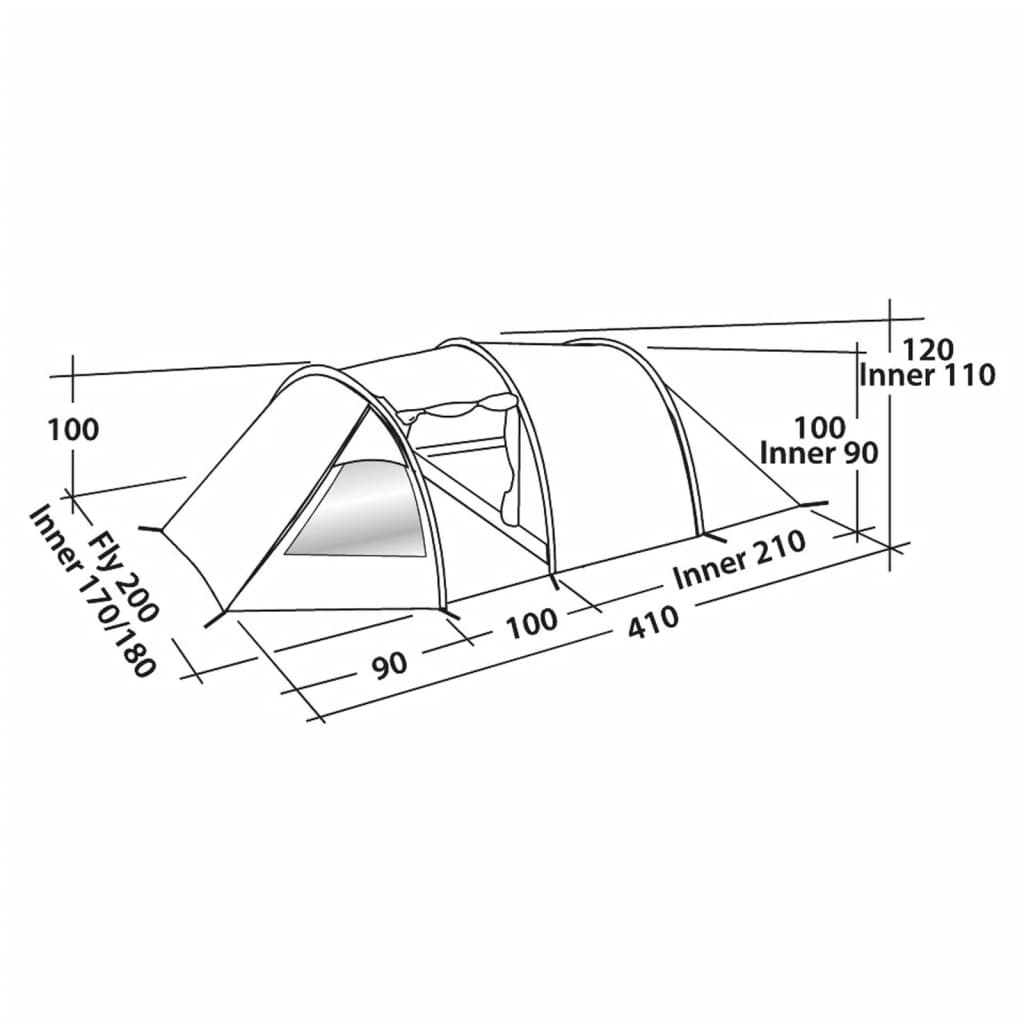 Easy Camp Tunneltent 4-persoons Spirit 300 staalgrijs en blauw