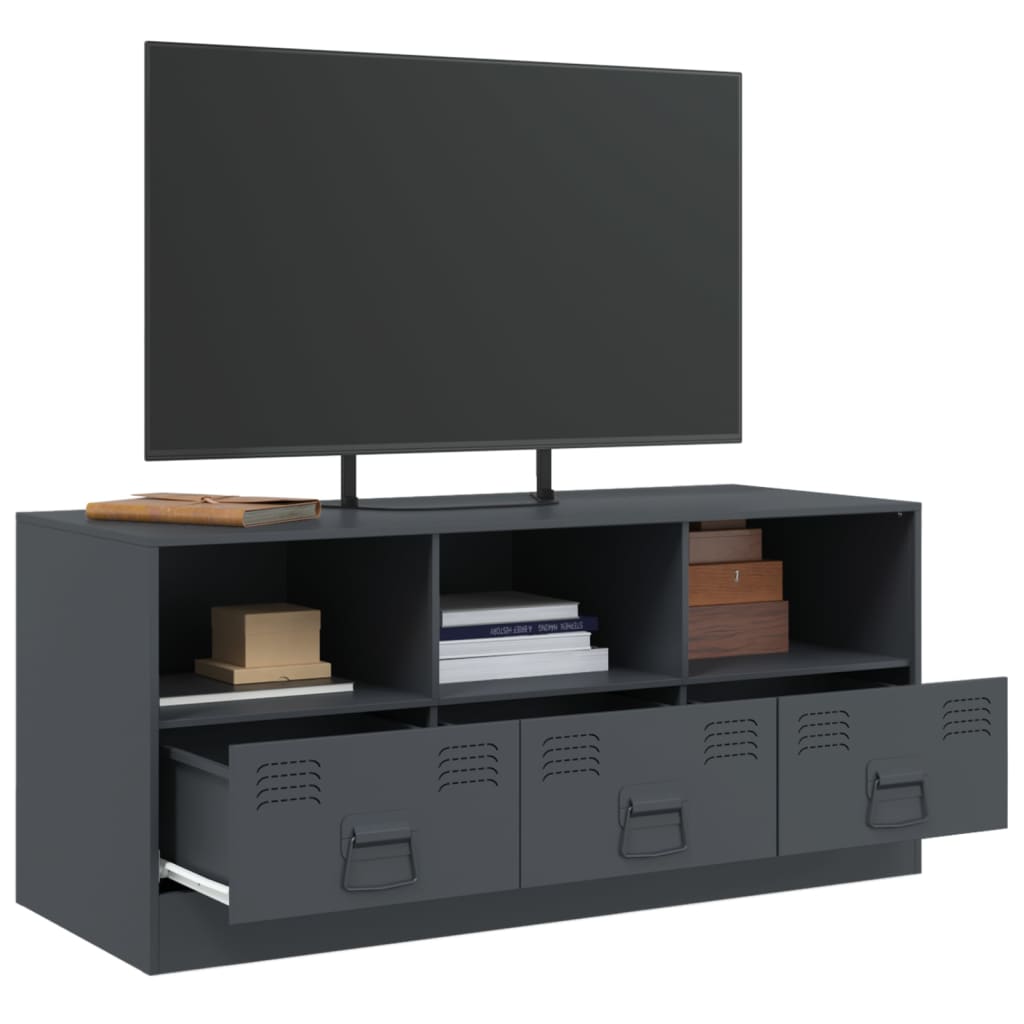 vidaXL Tv-meubel 99x39x44 cm staal antracietkleurig