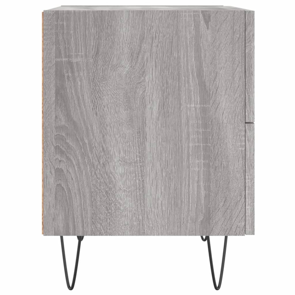 vidaXL Nachtkastjes 2 st 40x35x47,5 cm bewerkt hout grijs sonoma eiken