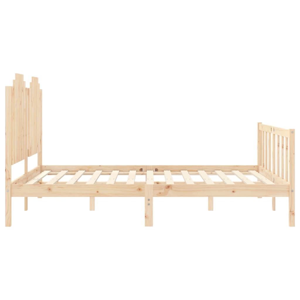 vidaXL Bedframe met hoofdbord massief hout