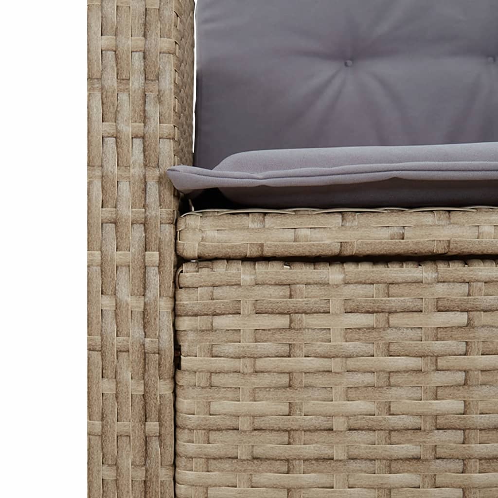 vidaXL 5-delige Tuinset met kussens poly rattan beige