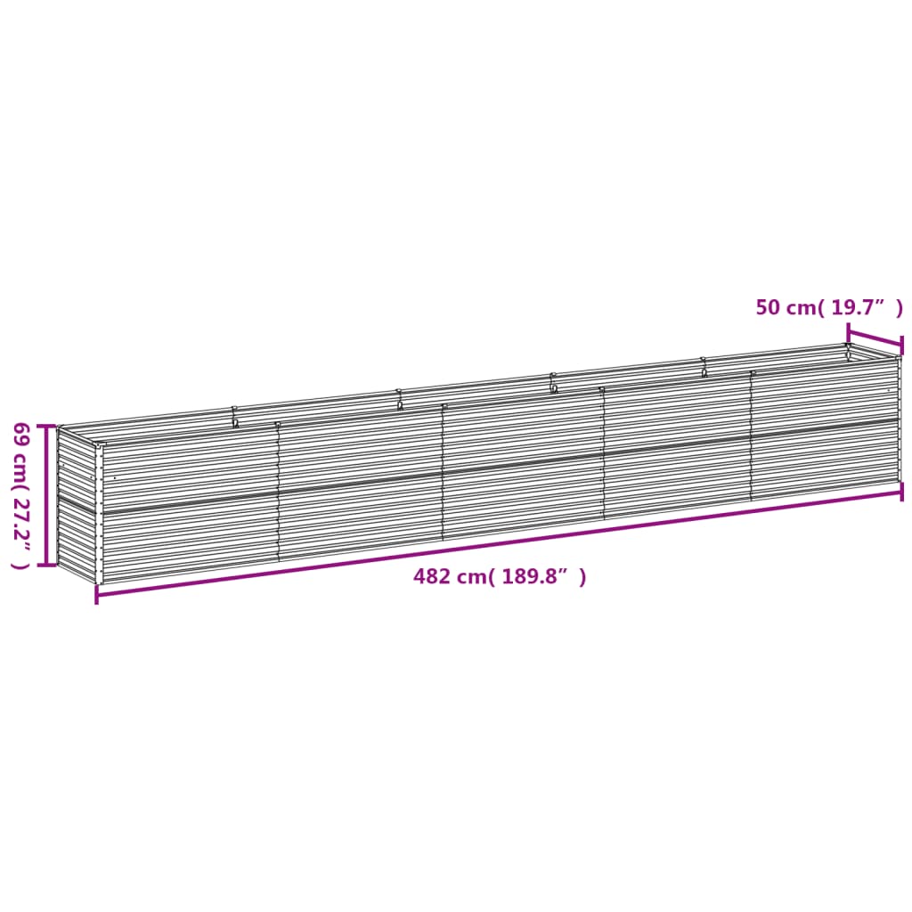 vidaXL Plantenbak verhoogd 482x50x69 cm cortenstaal