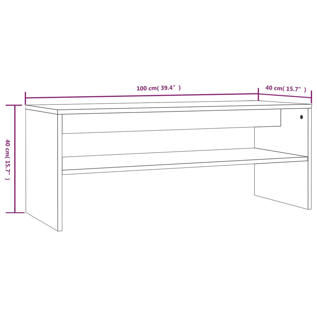 vidaXL Salontafel 100x40x40 cm bewerkt hout gerookt eikenkleurig