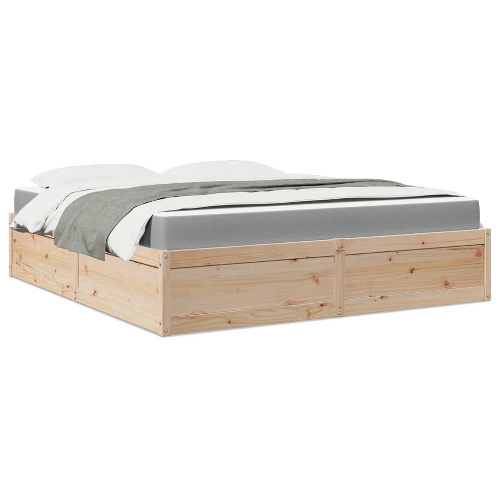 vidaXL Bed met matras massief grenenhout 180x200 cm