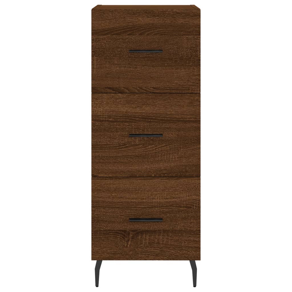 vidaXL Hoge kast 34,5x34x180 cm bewerkt hout bruin eikenkleur