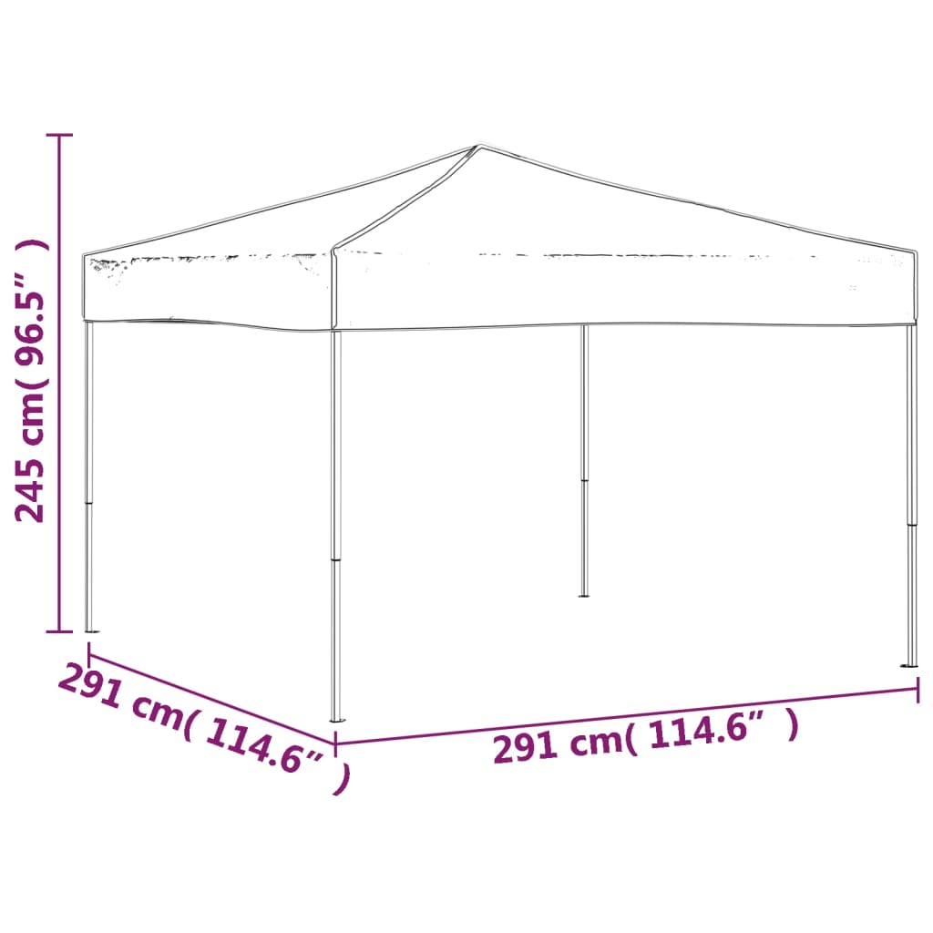 vidaXL Partytent inklapbaar 3x3 m crèmekleurig