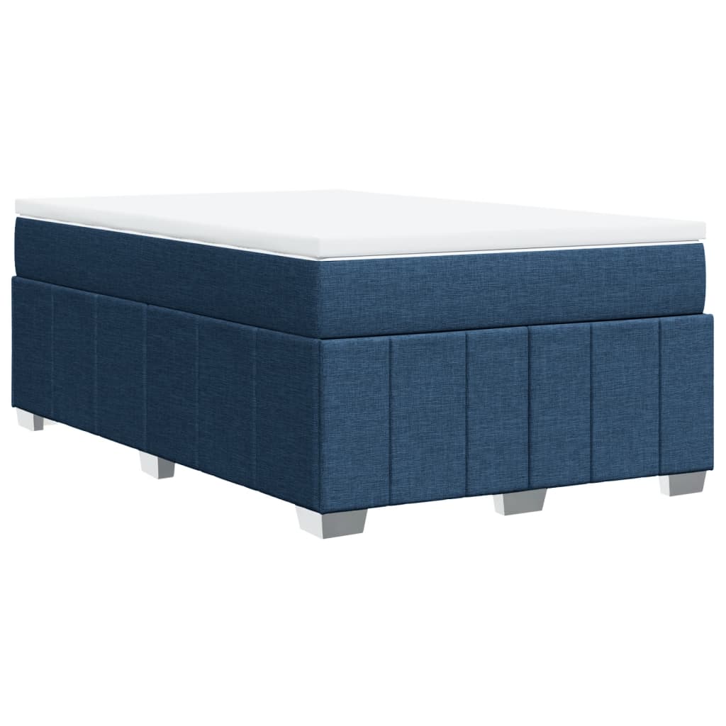 vidaXL Boxspring met matras stof blauw 120x200 cm