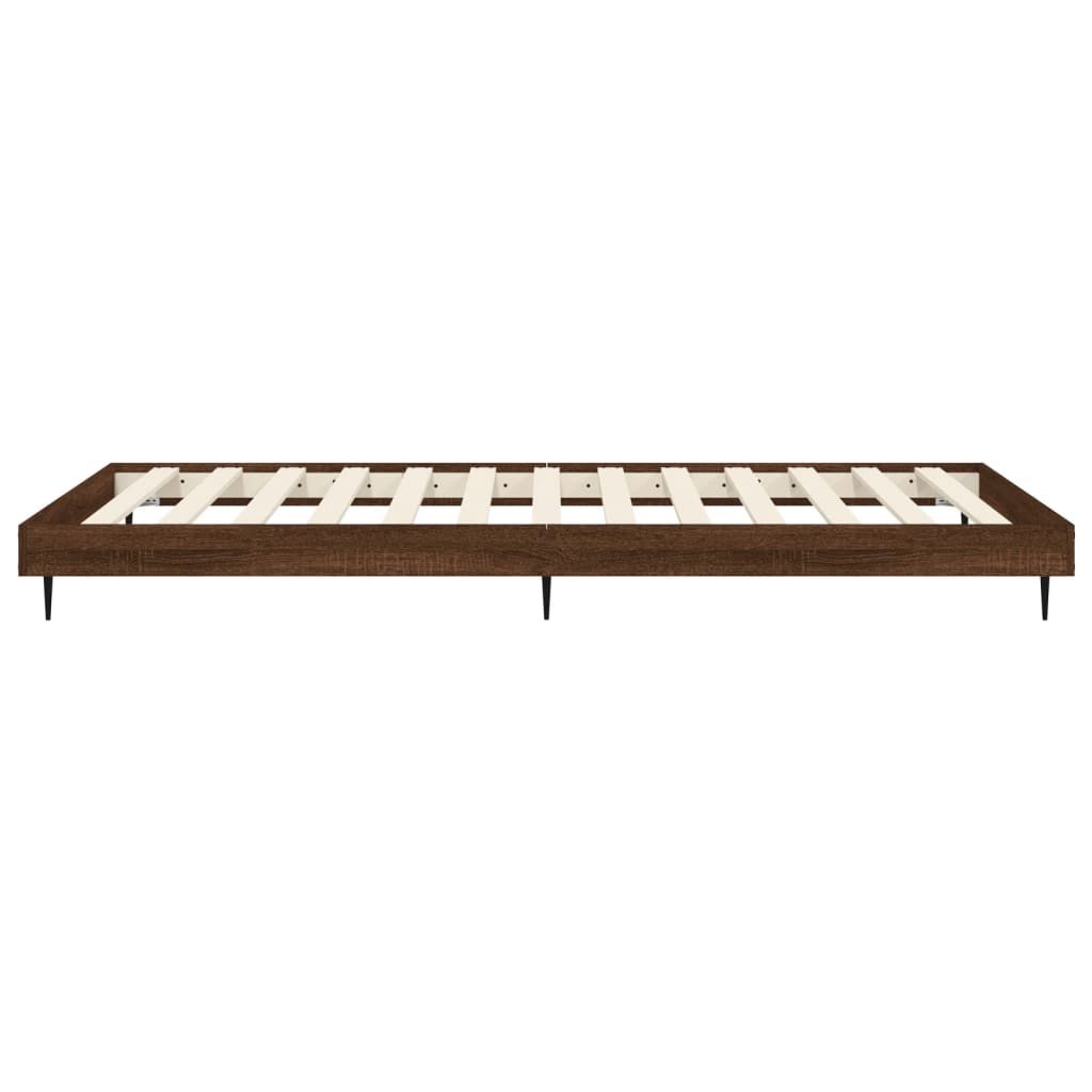 vidaXL Bedframe zonder matras bewerkt hout bruin eikenkleur 75x190 cm