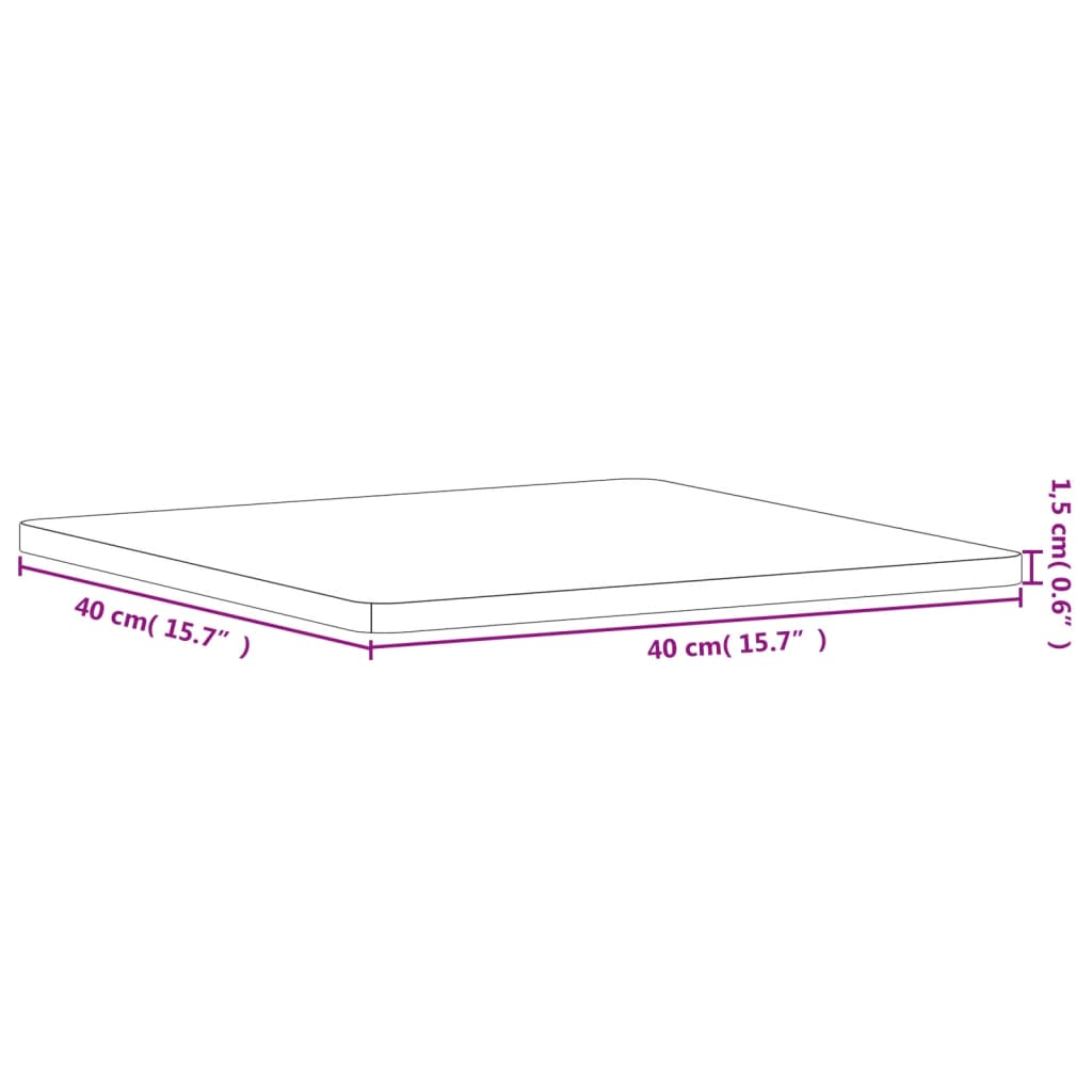 vidaXL Tafelblad vierkant 40x40x1,5 cm massief beukenhout