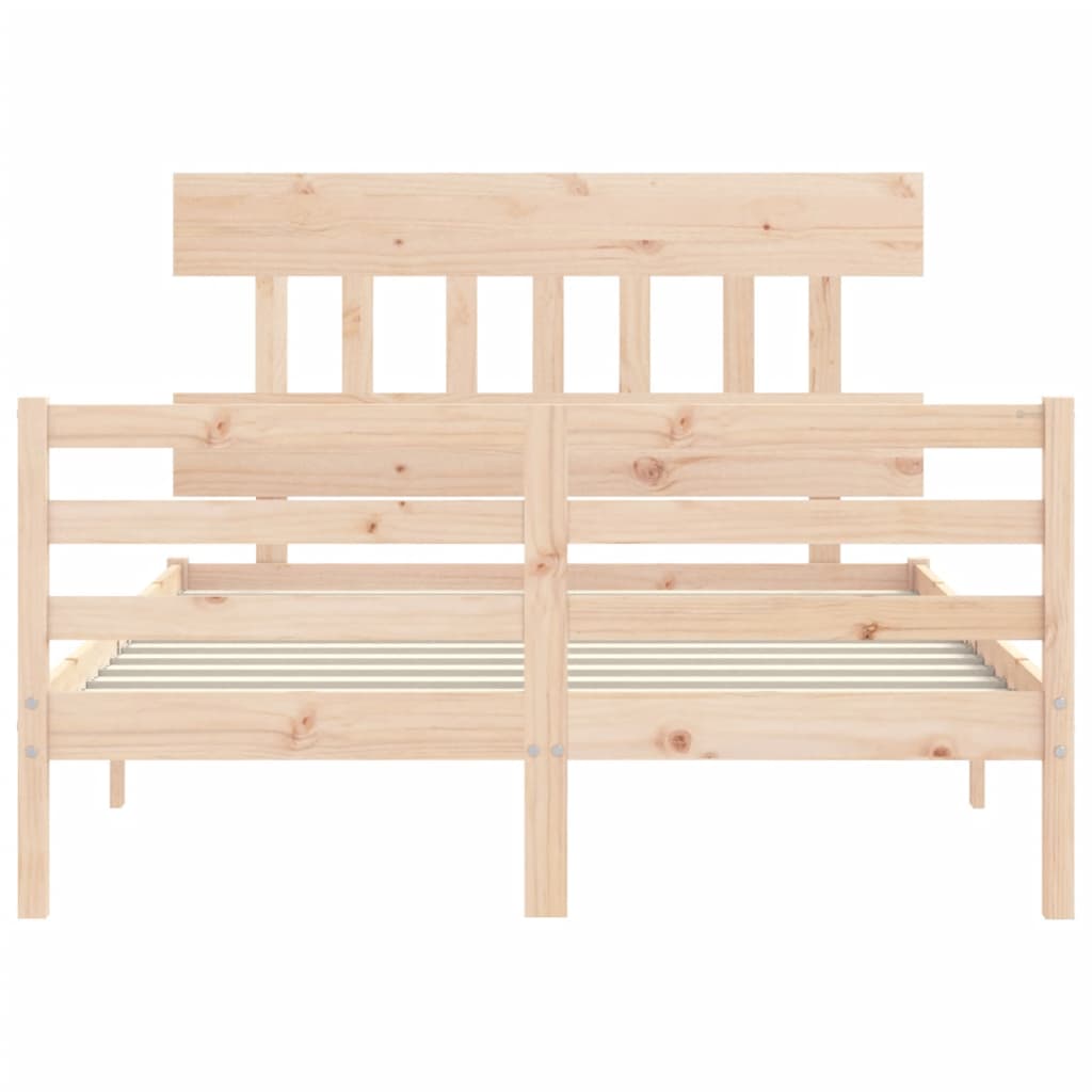 vidaXL Bedframe met hoofdbord massief hout