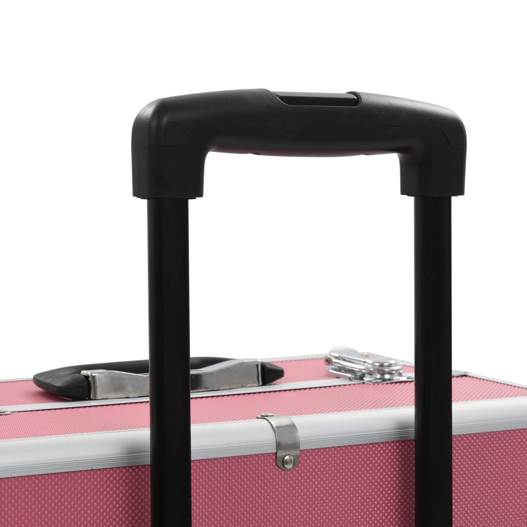 vidaXL Make-up trolley aluminium roze