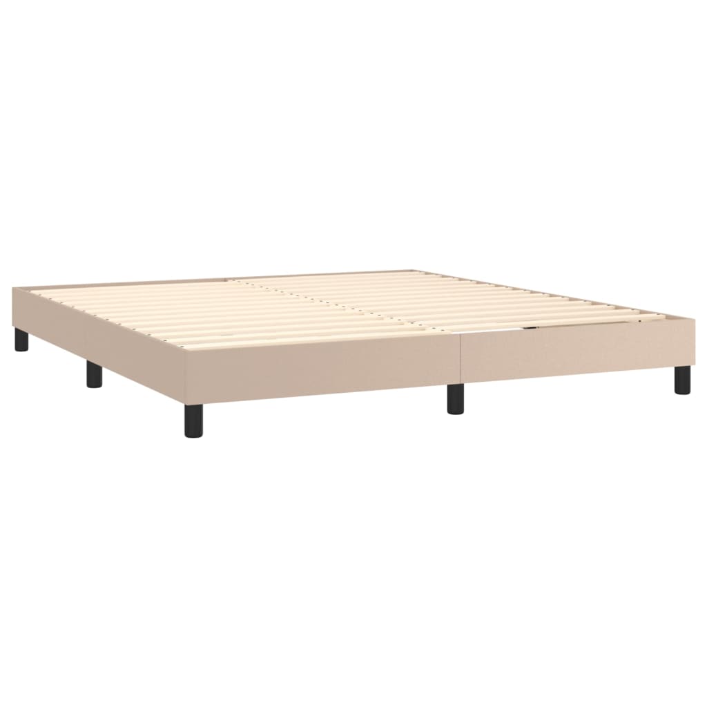 vidaXL Boxspring met matras kunstleer cappuccinokleurig 180x200 cm