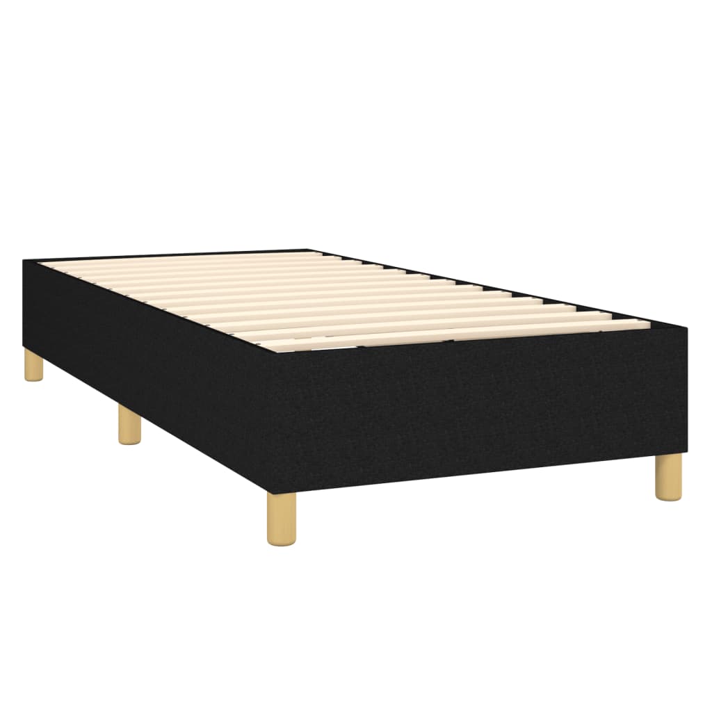 vidaXL Boxspring met matras stof zwart 90x190 cm