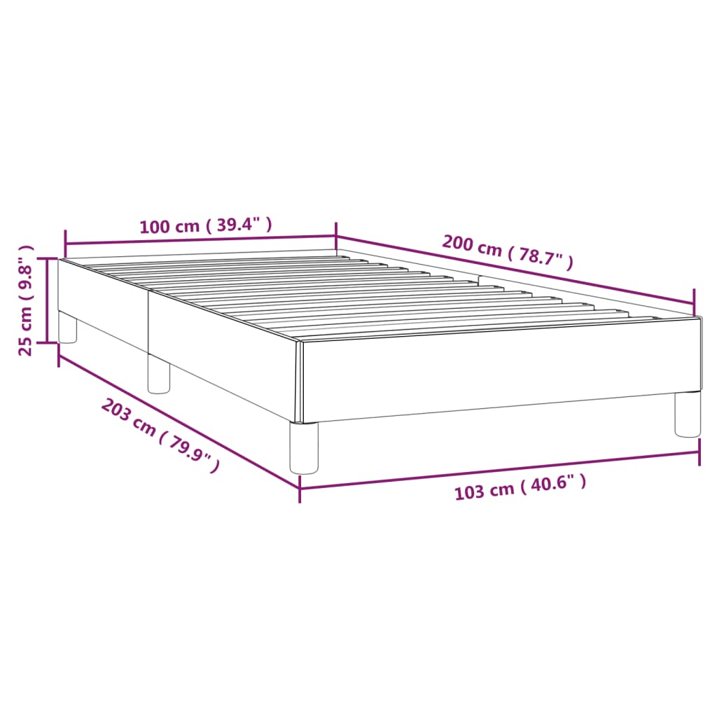 vidaXL Bedframe stof lichtgrijs 100x200 cm