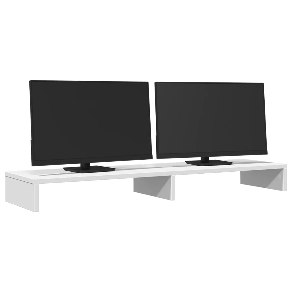 vidaXL Monitorstandaard 100x27x10 cm bewerkt hout wit