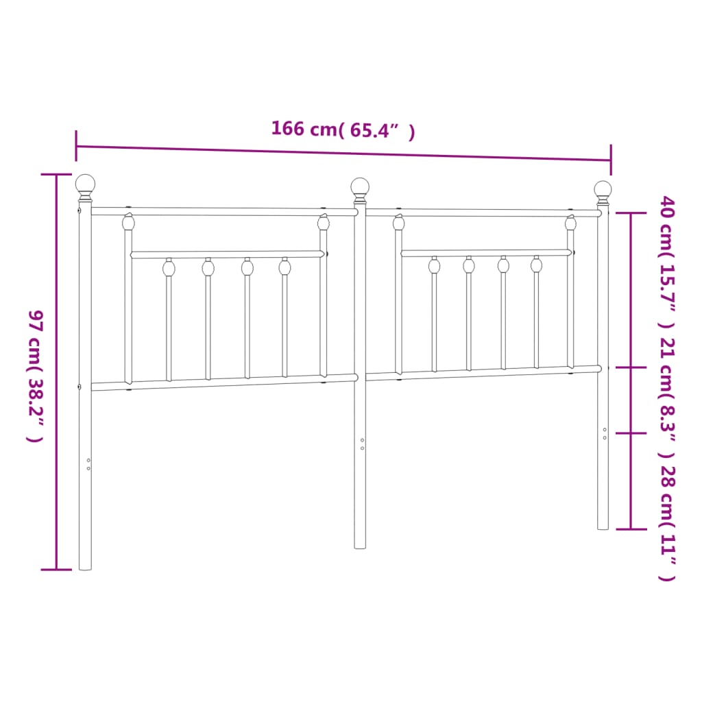 vidaXL Hoofdbord 160 cm metaal wit