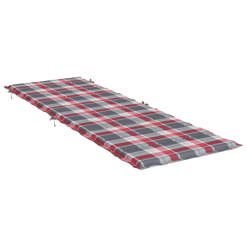 vidaXL Ligbedkussen 186x58x3 cm oxford stof ruitpatroon rood