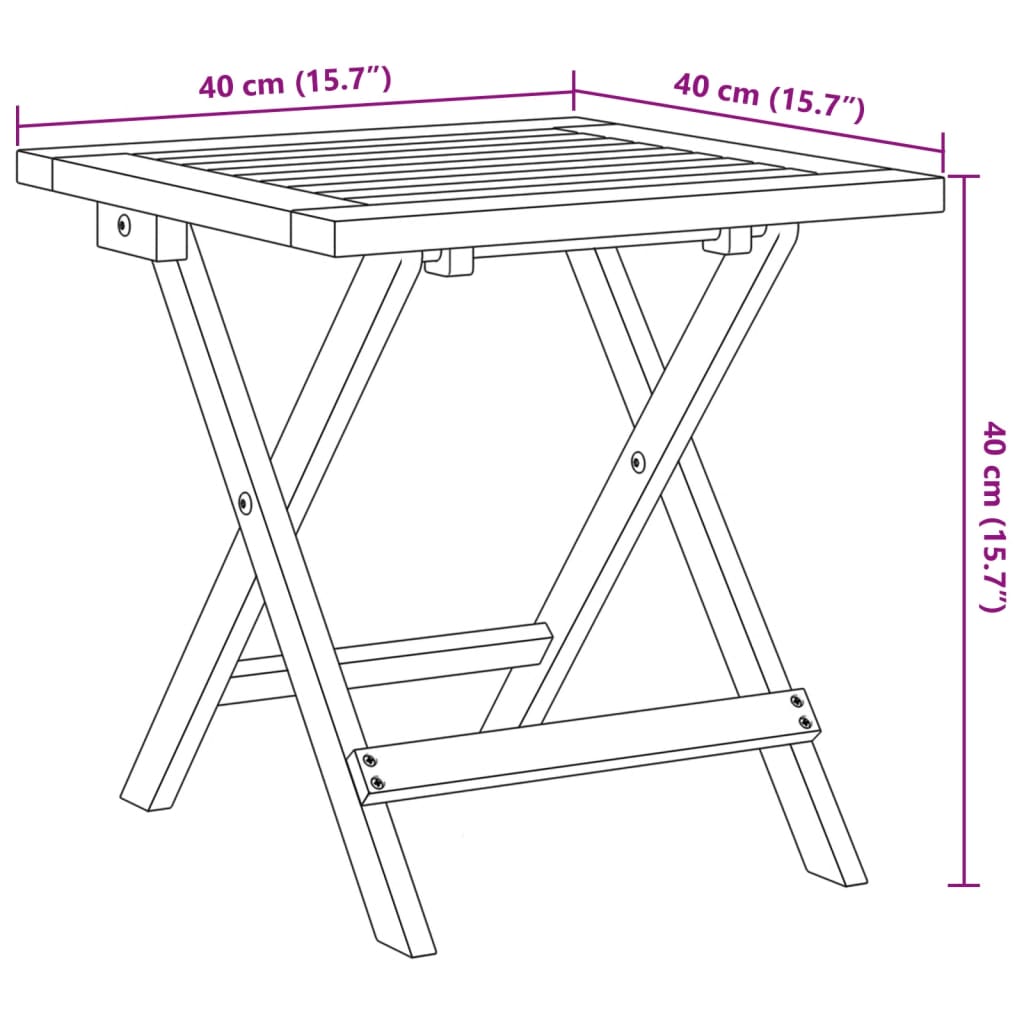 vidaXL Ligbed met tafel massief acaciahout en stof donkerblauw