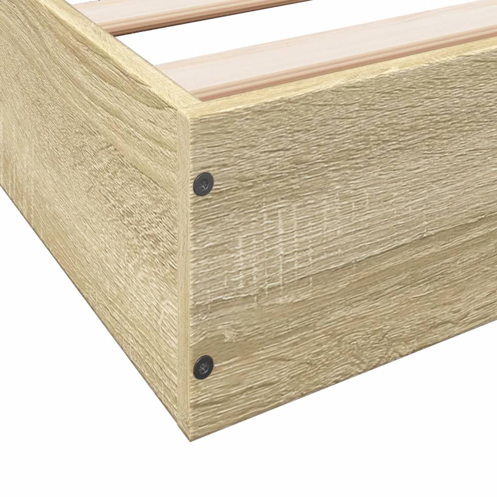 vidaXL Bedframe bewerkt hout sonoma eikenkleurig 200x200 cm