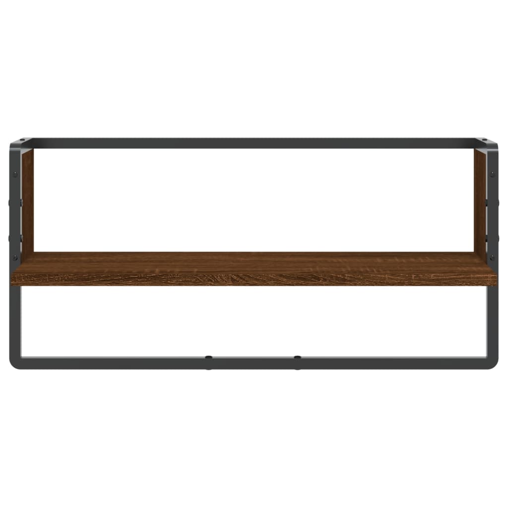 vidaXL Wandschap met stang 65x25x30 cm bruin eikenkleur