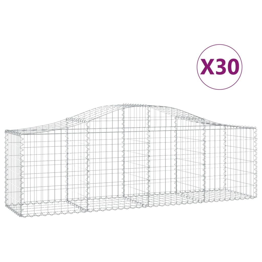 vidaXL Schanskorven 30 st gewelfd 200x50x60/80 cm ijzer