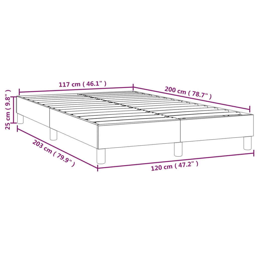 vidaXL Bedframe zonder matras 120x200 cm stof crèmekleurig