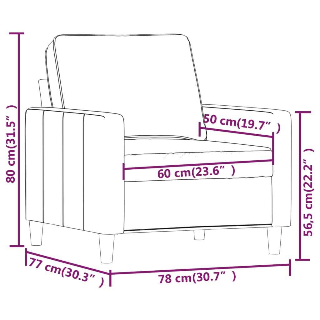 vidaXL Fauteuil 60 cm fluweel roze