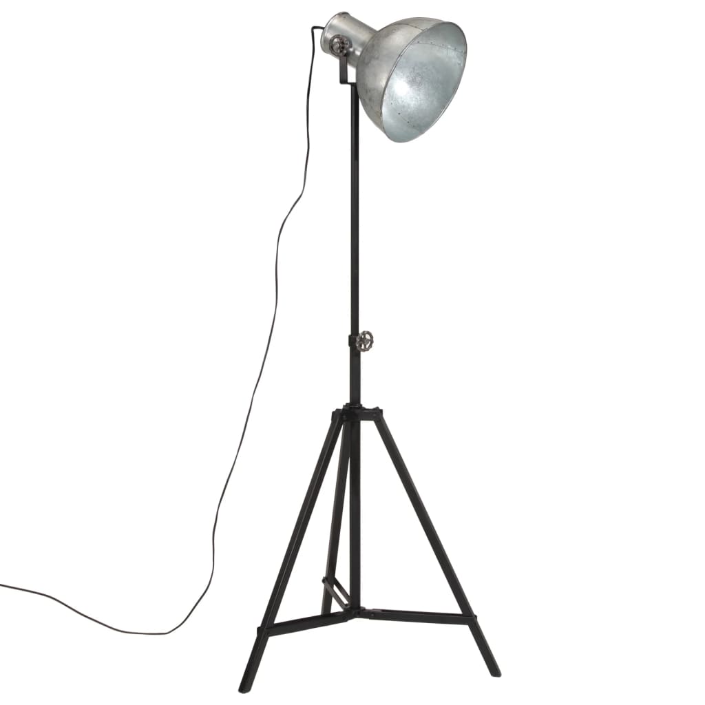 vidaXL Vloerlamp 25 W E27 61x61x90/150 cm vintage zilverkleurig