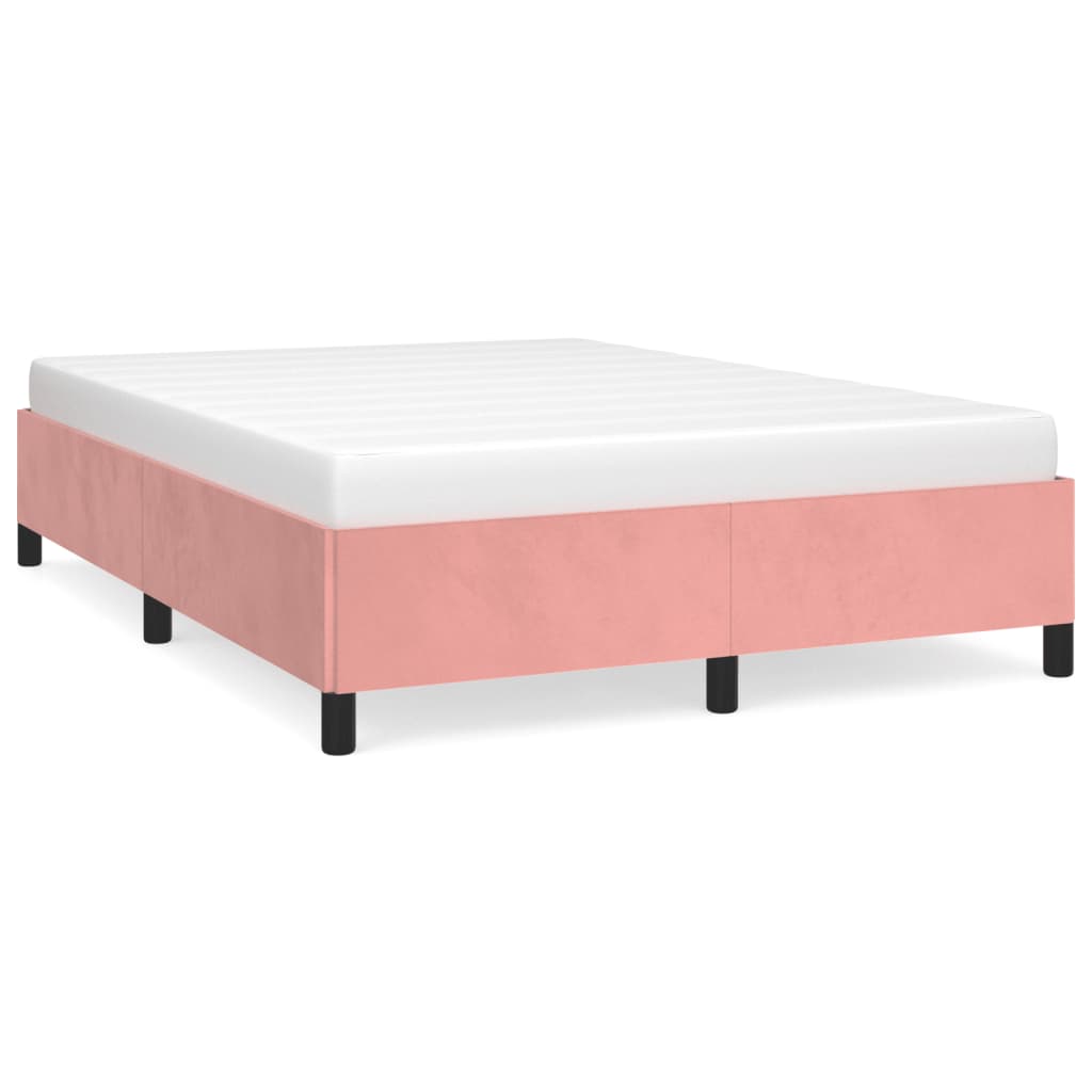 vidaXL Bedframe fluweel roze 140x200 cm