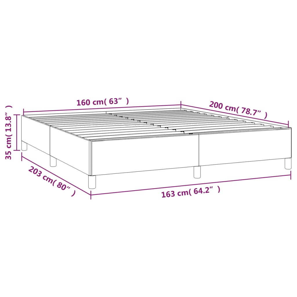 vidaXL Bedframe zonder matras stof blauw 160x200 cm