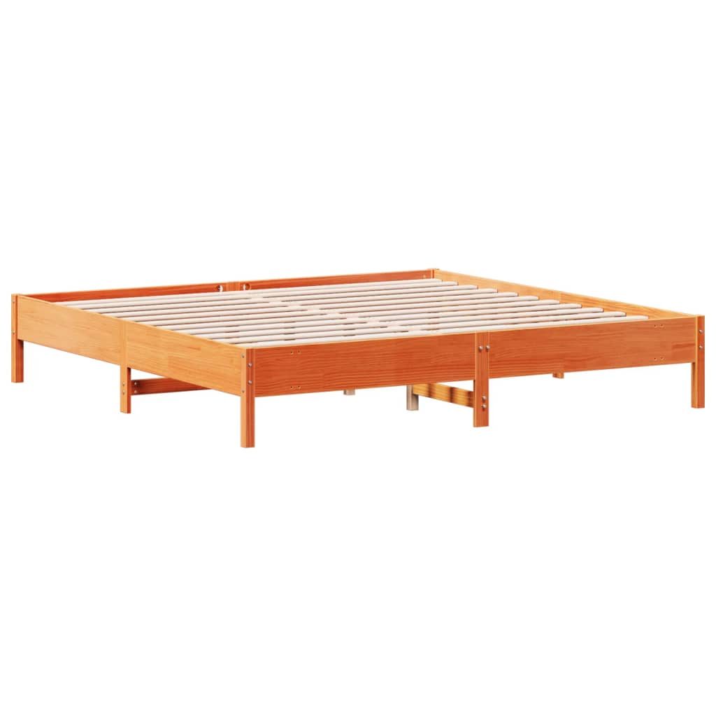 vidaXL Bedframe zonder matras massief grenenhout wasbruin 180x200 cm