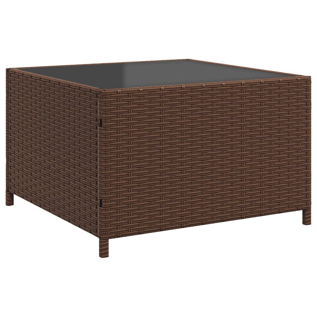 vidaXL Tuinbank met tafel en kussens L-vormig poly rattan bruin