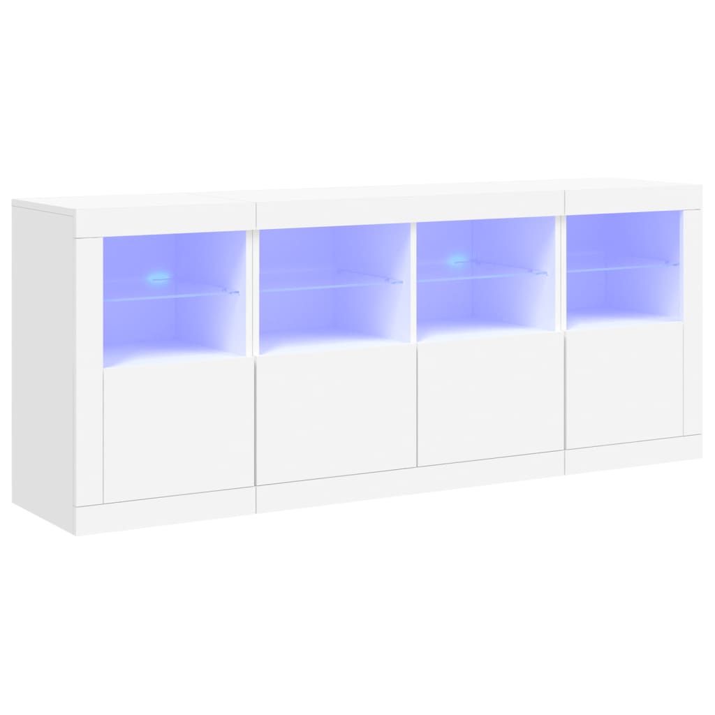 vidaXL Dressoir met LED-verlichting 163x37x67 cm wit