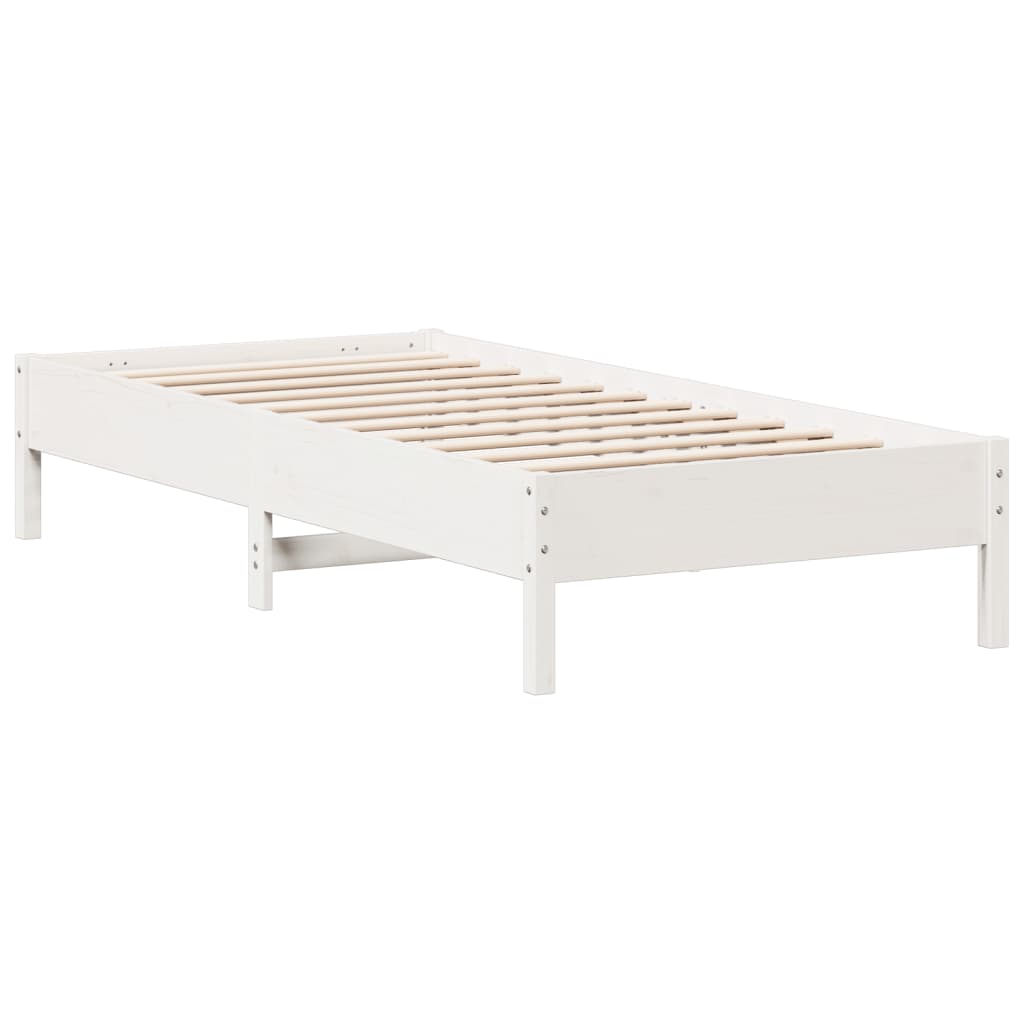 vidaXL Bedframe zonder matras massief grenenhout wit 90x200 cm