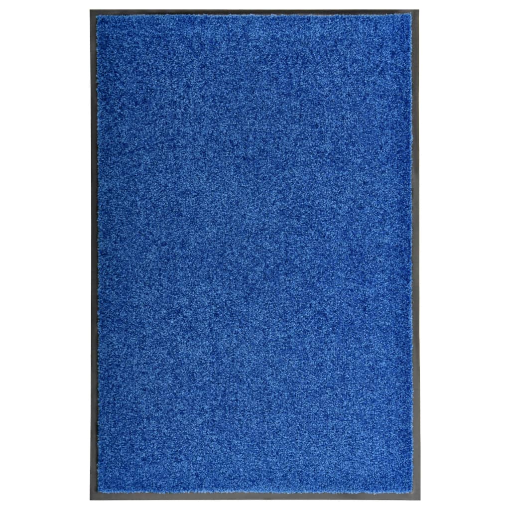 vidaXL Deurmat wasbaar 60x90 cm blauw