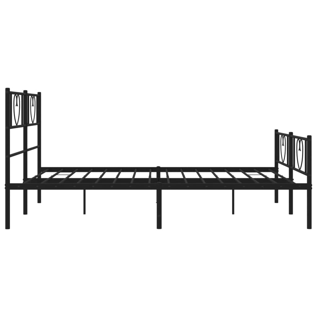 vidaXL Bedframe met hoofd- en voeteneinde metaal zwart 140x190 cm