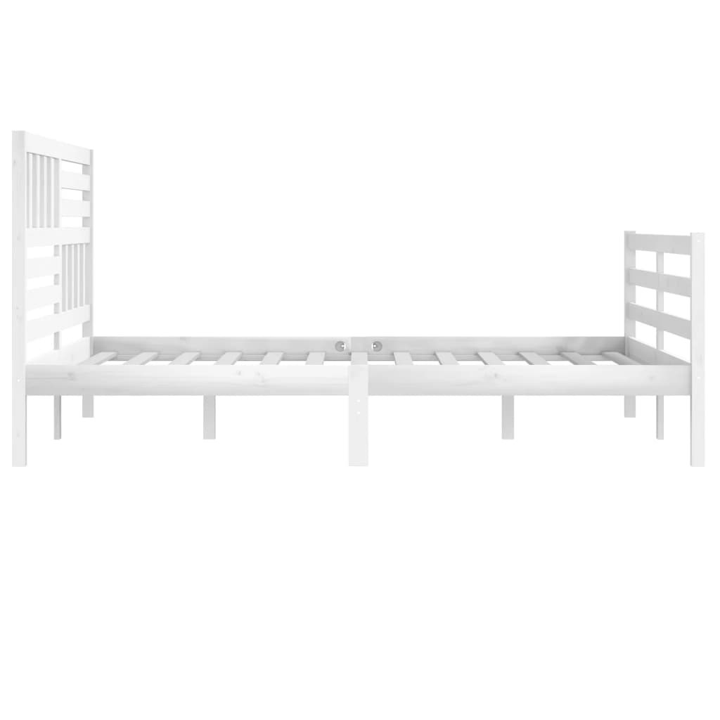 vidaXL Bedframe massief hout wit 180x200 cm