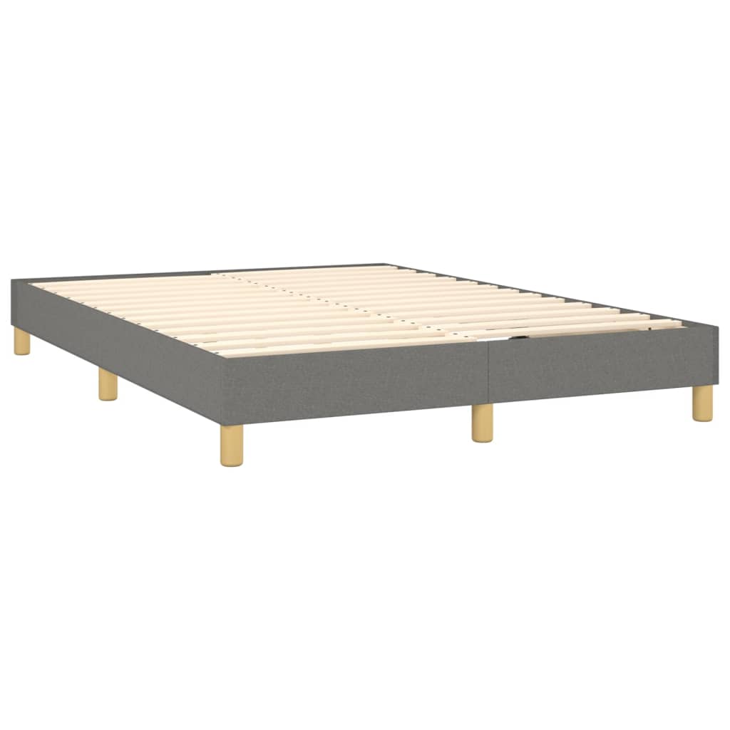 vidaXL Boxspring met matras stof donkergrijs 140x200 cm