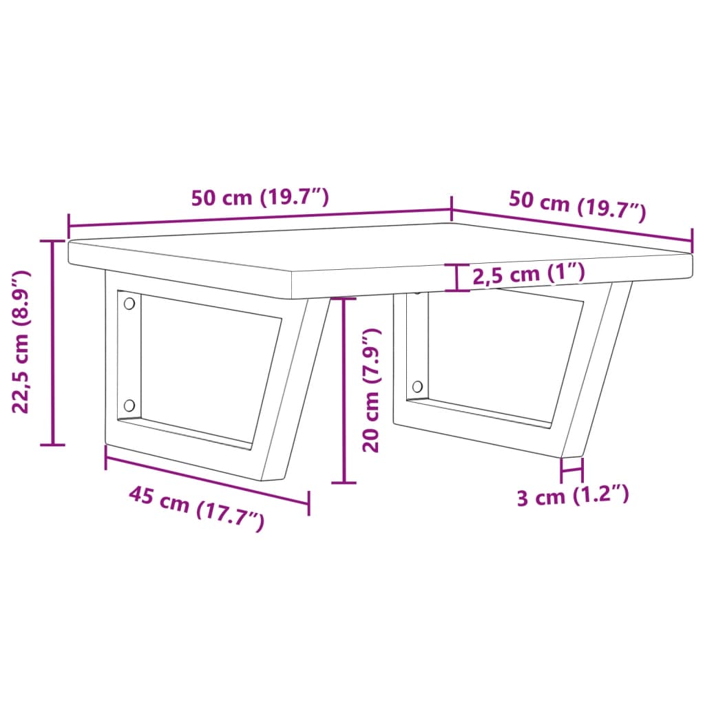 vidaXL Badkamer wandschap staal en massief eikenhout