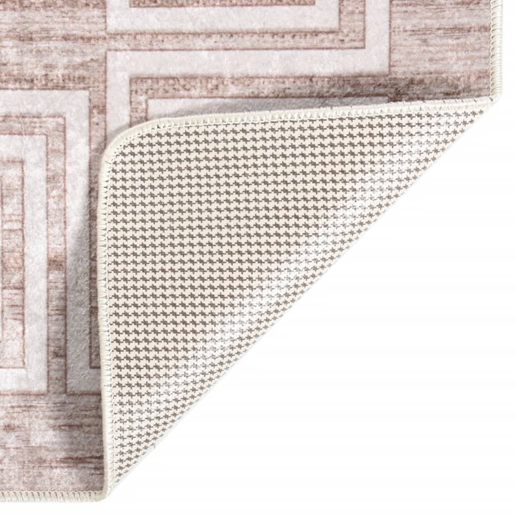 vidaXL Vloerkleed wasbaar anti-slip 120x170 cm beige