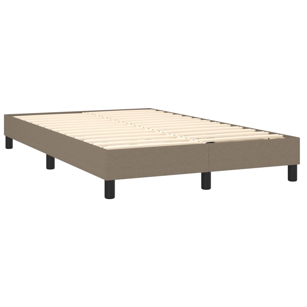 vidaXL Boxspring met matras en LED stof taupe 120x200 cm