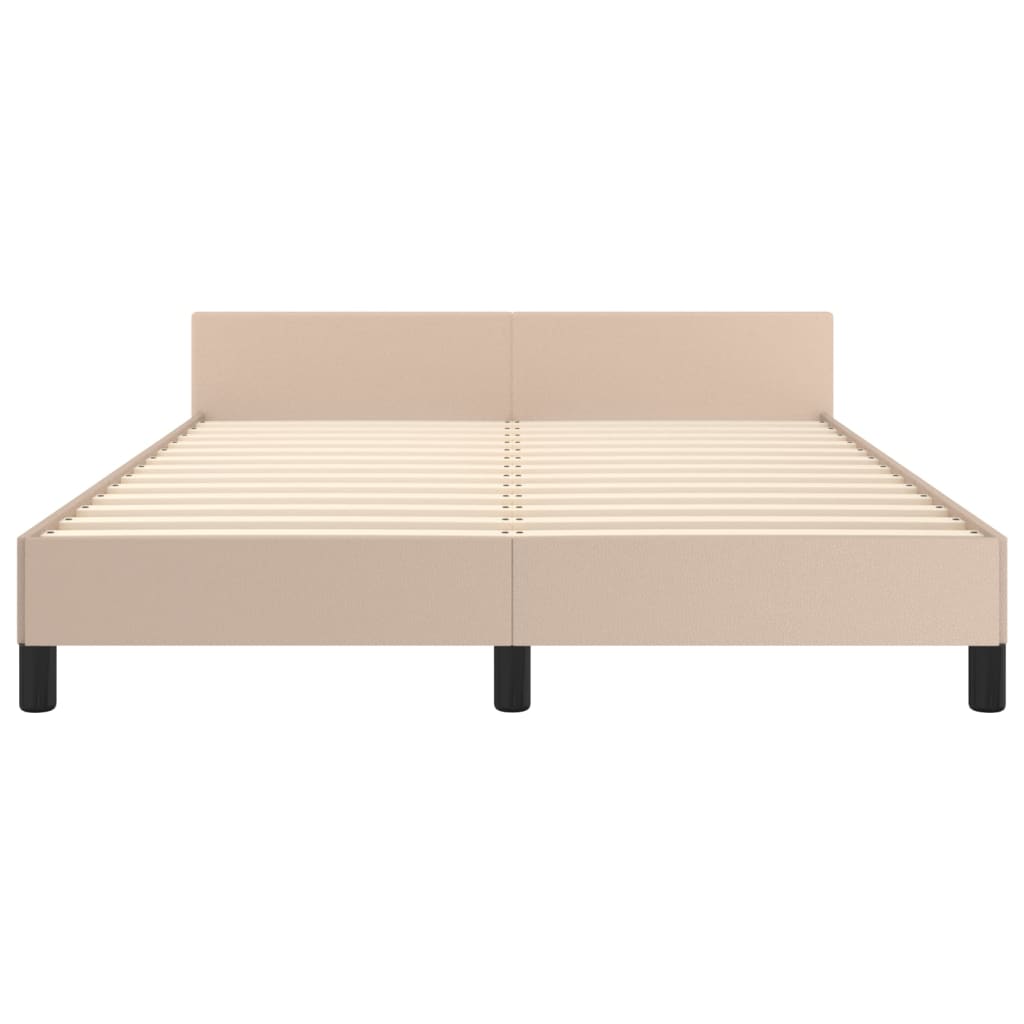 vidaXL Bedframe met hoofdeinde zonder matras Cappuccino 140x200 cm