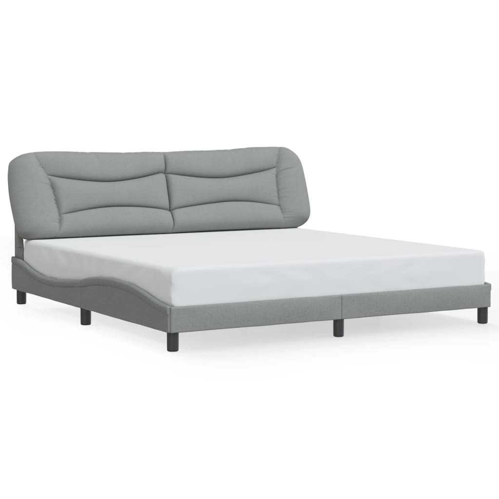 vidaXL Bedframe zonder matras stof lichtgrijs 200x200 cm