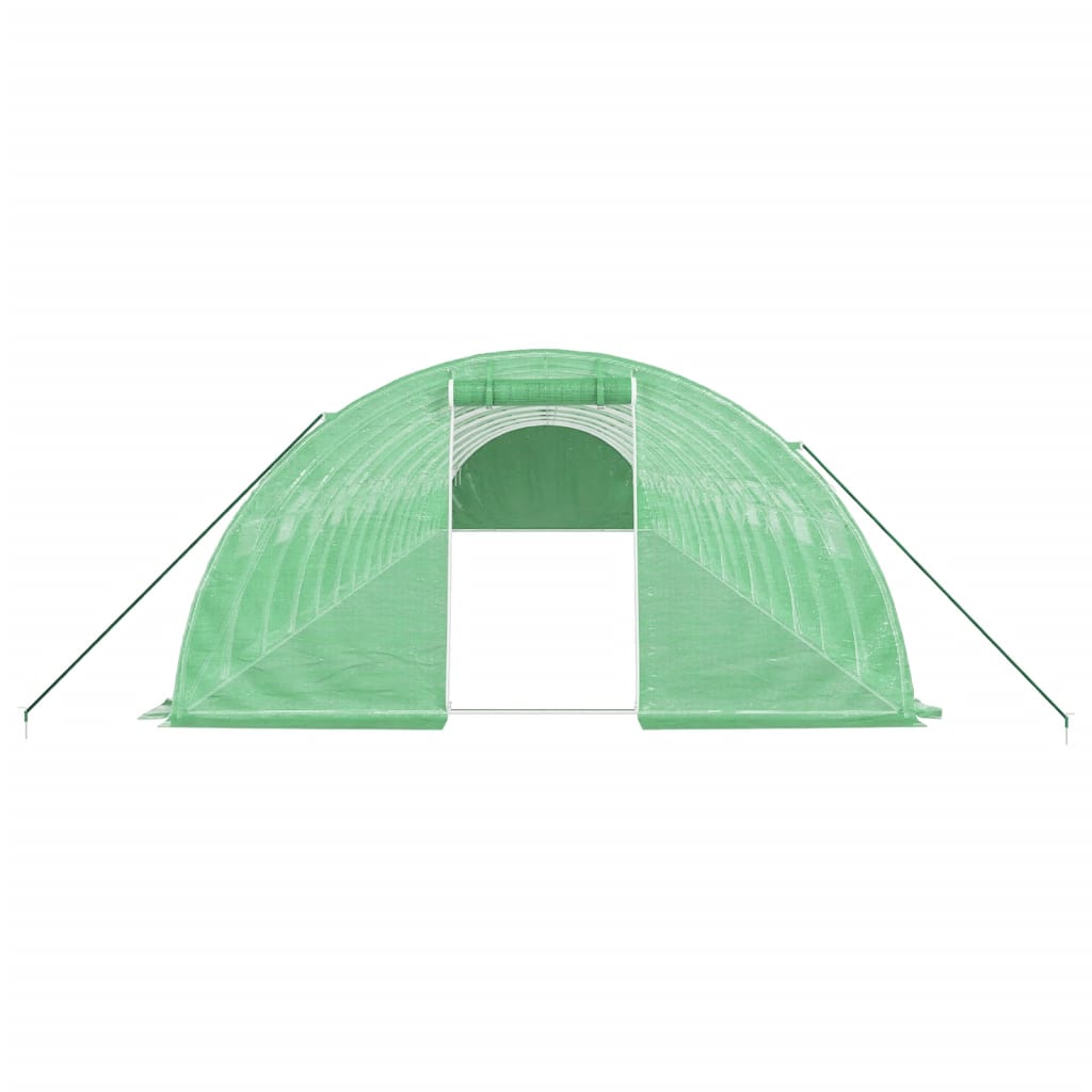 vidaXL Tuinkas met stalen frame 64 m² 16x4x2 m groen